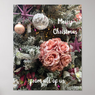 Christmas Flowers Personalised Greetings Poster