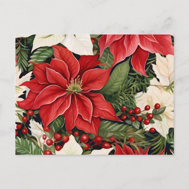 Christmas Flowers Postcard (Front)