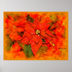 Christmas flowers poster