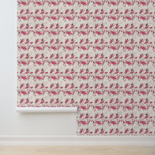 Christmas Flowers Red Watercolor Wallpaper
