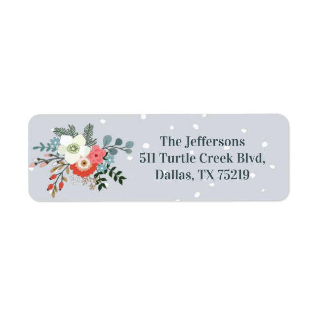Christmas flowers return label sticker (Front)
