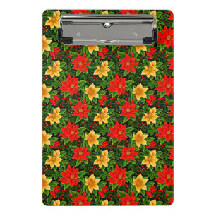 Christmas Flowers Seamless Pattern-69956 Mini Clipboard