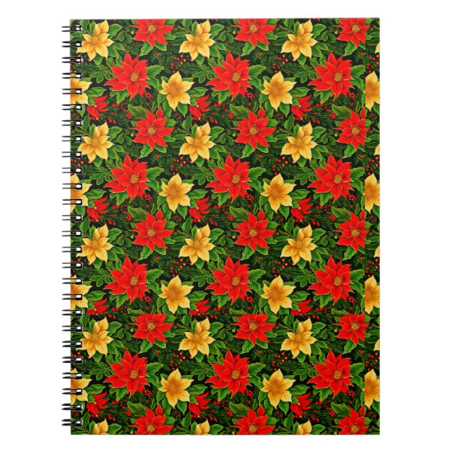 Christmas Flowers Seamless Pattern-69956  Notebook (Front)