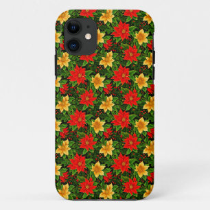 Christmas Flowers Seamless Pattern  iPhone 11 Case