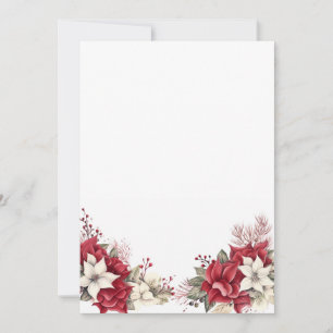 Christmas flowers with empty space holiday card