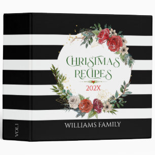 Christmas flowers wreath and Typography Binder