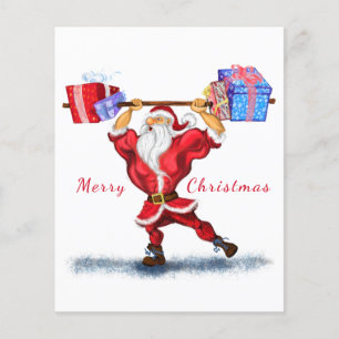 Christmas Flyer Bodybuilder Santa with Gifts