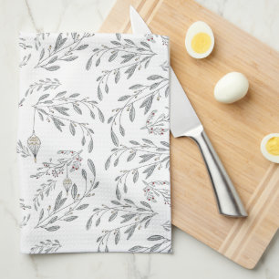 Christmas Foliage and Berries Kitchen Towel