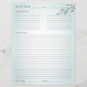 Christmas Foliage and Berries Recipe Card