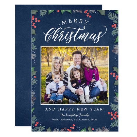 Christmas Foliage EDITABLE BACKGROUND Holiday Card
