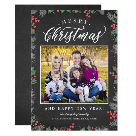 Christmas Foliage EDITABLE BACKGROUND Holiday Card
