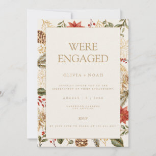 Christmas Foliage Engagement Party Invitation