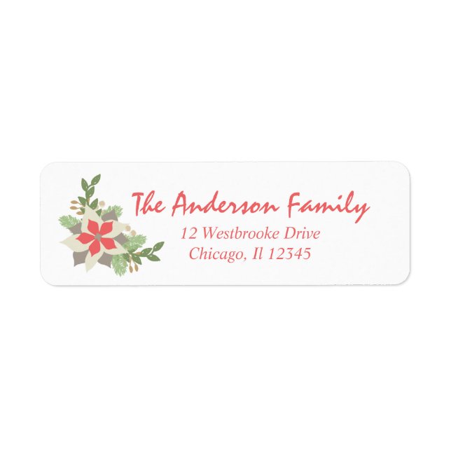 Christmas Foliage Holiday Return Adddress (Front)