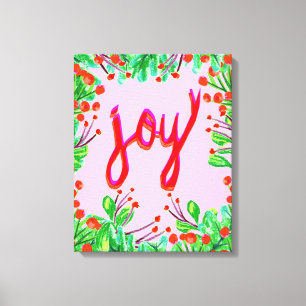 Christmas Foliage - Joy Canvas Print