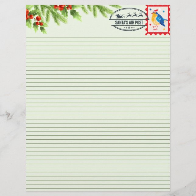 Christmas Foliage Lined Paper (Front)