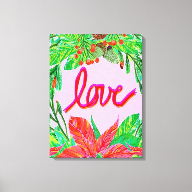 Christmas Foliage - Love Canvas Print (Front)