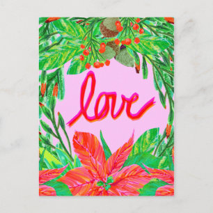 Christmas Foliage - Love Holiday Postcard