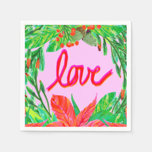 Christmas Foliage - Love Napkin