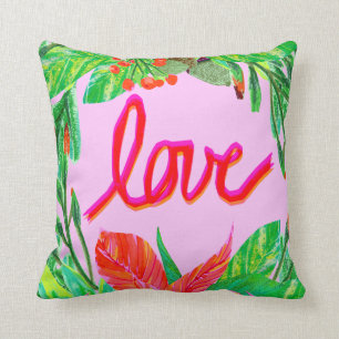 Christmas Foliage - Love Throw Pillow