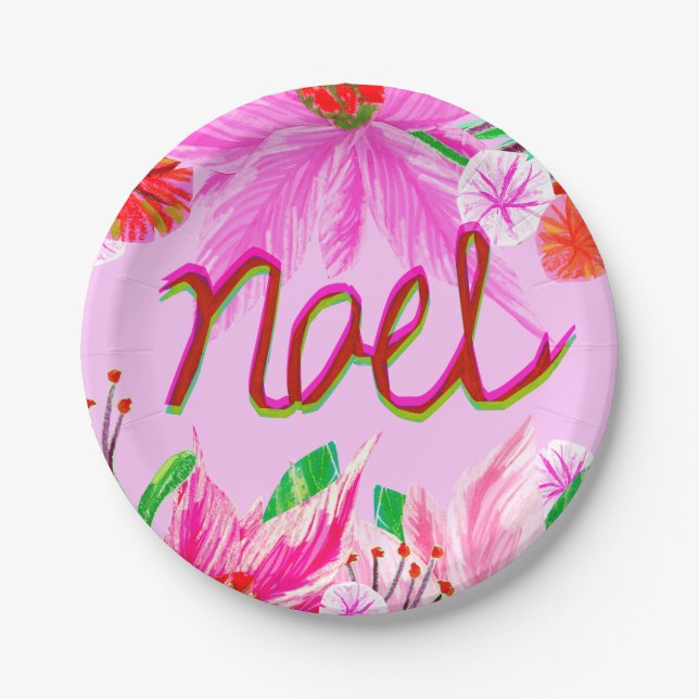 Christmas Foliage - Noel Paper Plate (Front)