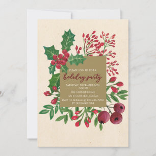 Christmas Foliage Party Invitation