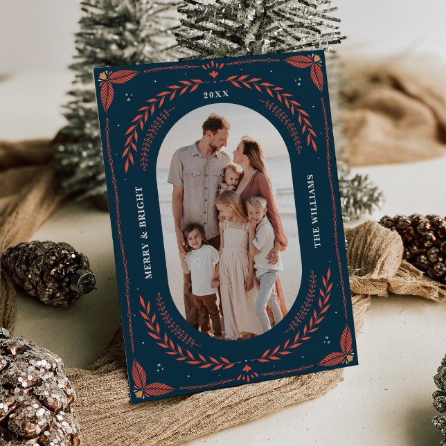 Christmas Folk Art Holiday Photo Card (Creator Uploaded)