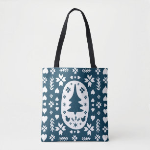 Christmas Folk Art: Scandinavian Doodle. Tote Bag