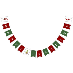 Christmas Folk Whimsey Bunting Flags
