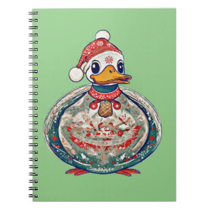 Christmas Folklore Duck Wearing A Santa Hat Notebook