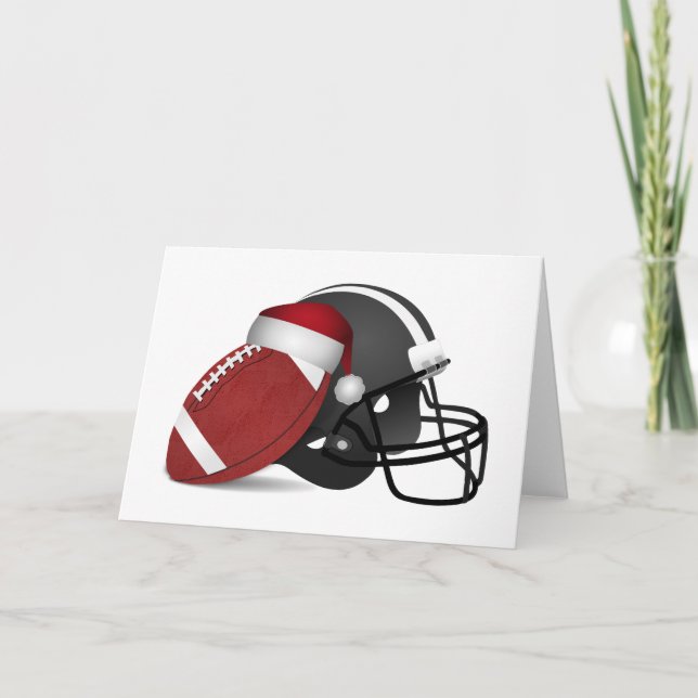 Christmas Football And Helmet Holiday Card (Front)