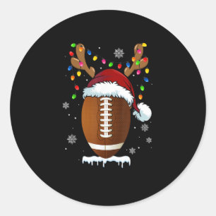 Christmas Football Ball Lights Funny Boys Men Spor Classic Round Sticker