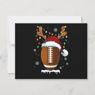 Christmas Football Ball Lights Funny Boys Men Spor Holiday Card