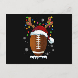 Christmas Football Ball Lights Funny Boys Men Spor Holiday Postcard