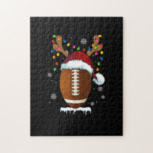 Christmas Football Ball Lights Funny Boys Men Spor Jigsaw Puzzle