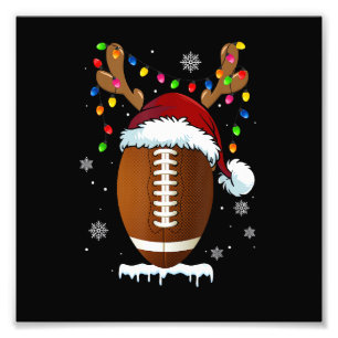 Christmas Football Ball Lights Funny Boys Men Spor Photo Print