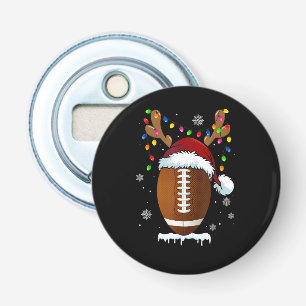 Christmas Football Ball Santa Lights Funny Boys Me Bottle Opener