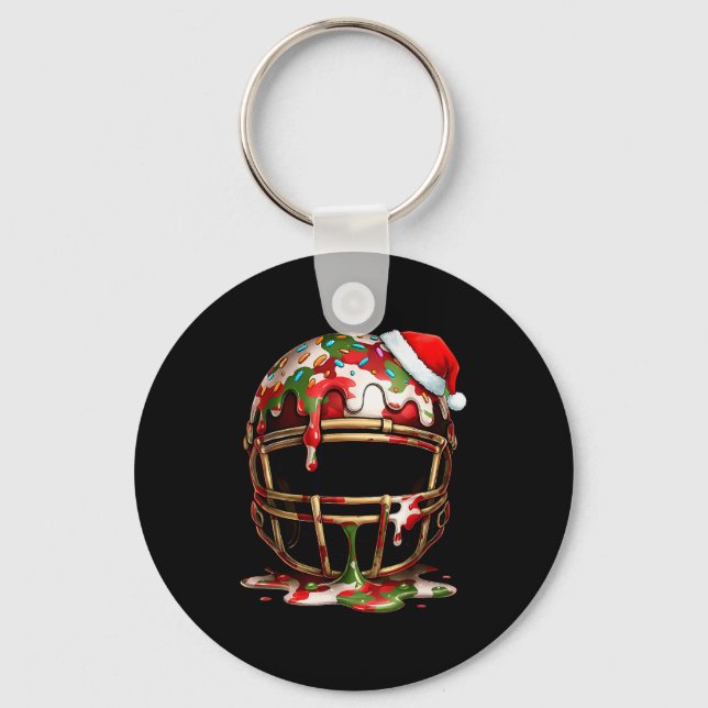 Christmas Football Drip Boys Ice Cream Drip Camo S Keychain (Front)