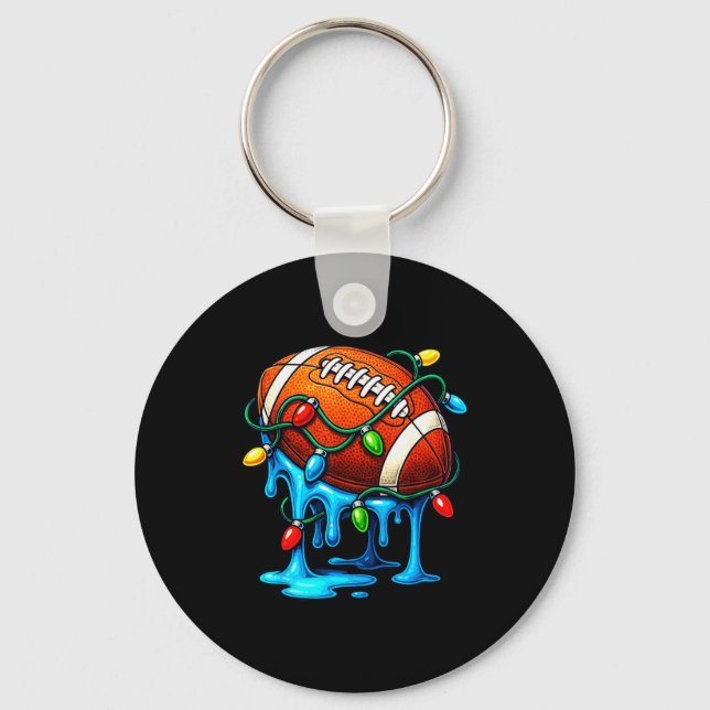 Christmas Football Drip Ice Cream Dripng  Keychain (Front)