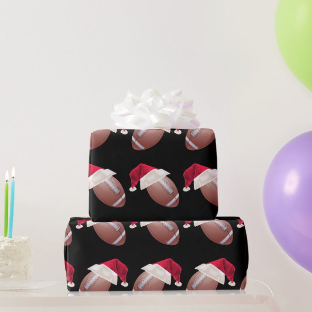 Christmas Football Funny Santa Holiday Wrapping Pa Wrapping Paper (Party Gifts)