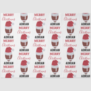 Christmas Football Gridiron Ball Custom Name Tissue Paper