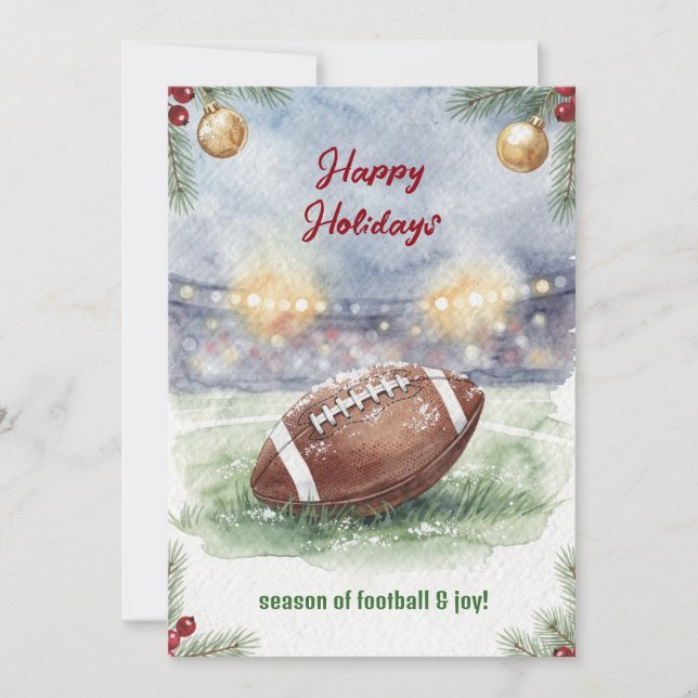 Christmas Football Holiday Greeting Cards (Front)