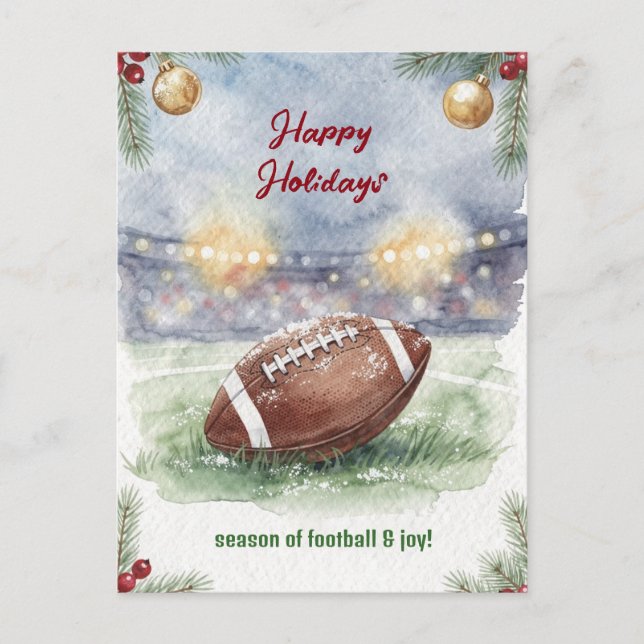 Christmas Football Holiday Greeting Cards (Front)