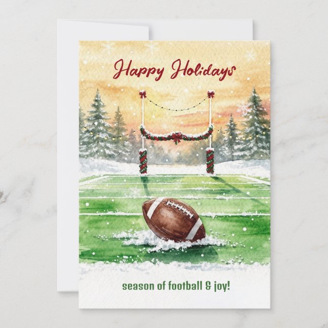 Christmas Football Holiday Greeting Cards (Front)