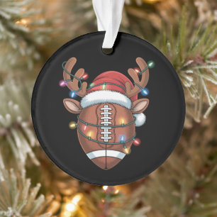 Christmas Football Lover Santa Hat Sports Xmas Ornament