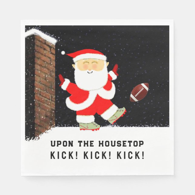 Christmas Football Party Napkin (Front)