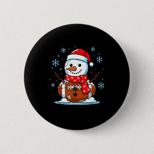 Christmas Football Snowman Kids Football Christmas 2 Inch Round Button