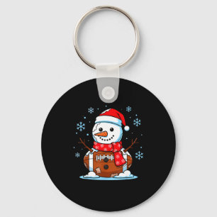 Christmas Football Snowman Kids Football Christmas Keychain