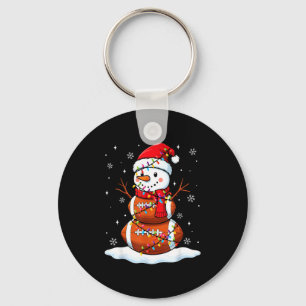 Christmas Football Snowman Kids Football Christmas Keychain