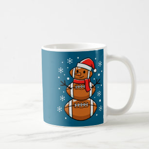 Christmas Football Snowman Santa Hat Funny Xmas Fo Coffee Mug