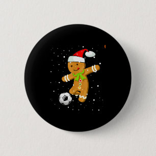 Christmas Football Soccer Gingerbread Player  2 Inch Round Button